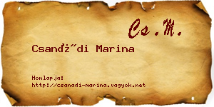 Csanádi Marina névjegykártya